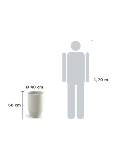 Pflanzkübel rund Ø40 × 60 cm matt, 52 L – Sand | Töpferkönig