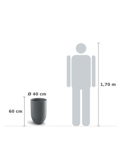 Pflanzkübel rund Ø40 × 60 cm matt, 52 L – Granit hell | Töpferkönig 2