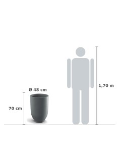 Pflanzkübel rund Ø48 × 70 cm matt, 87 L – Granit hell | Töpferkönig 2