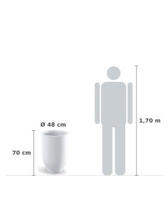 Pflanzkübel rund Ø48 × 70 cm matt, 87 L – Weiß | Töpferkönig 2