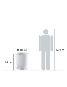 Pflanzkübel rund Ø58 × 66 cm matt, 116 L – Weiß | Töpferkönig 2