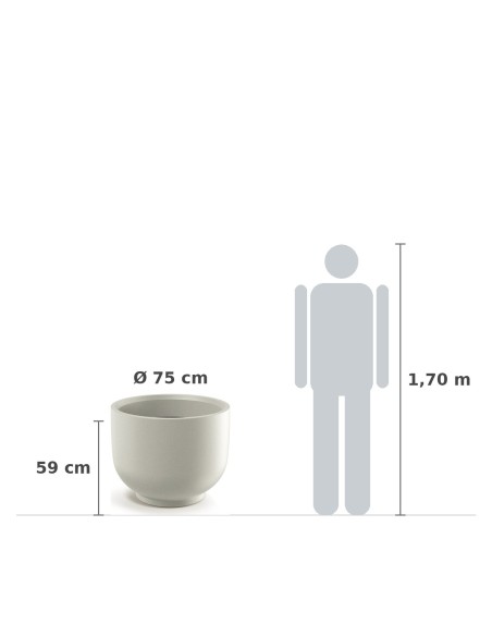 Pflanzkübel rund Ø75 × 59 cm matt, 142 L – Sand | Töpferkönig