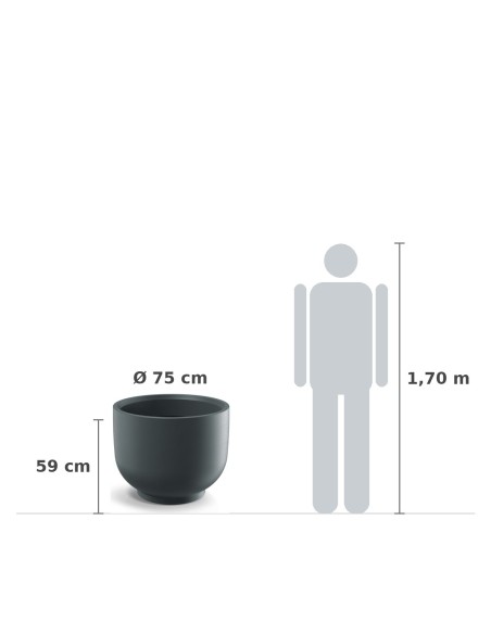 Pflanzkübel rund Ø75 × 59 cm matt, 142 L – Graphit | Töpferkönig