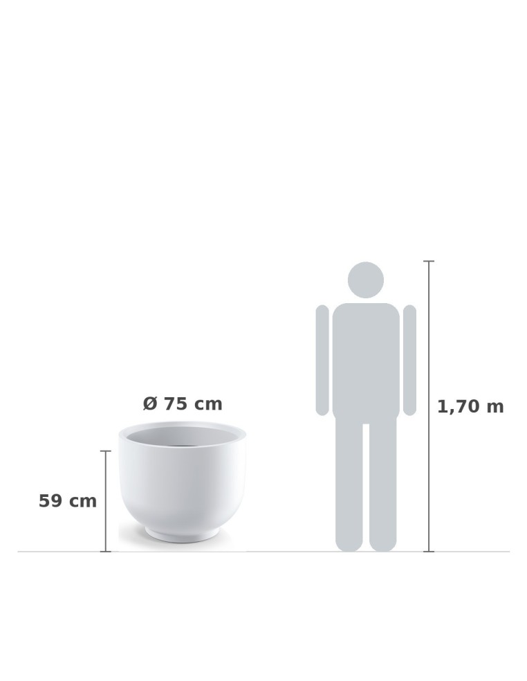 Pflanzkübel rund Ø75 × 59 cm matt, 142 L – Weiß | Töpferkönig