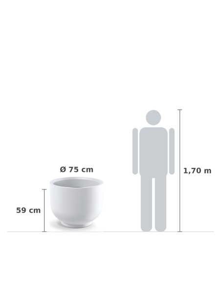 Pflanzkübel rund Ø75 × 59 cm matt, 142 L – Weiß | Töpferkönig