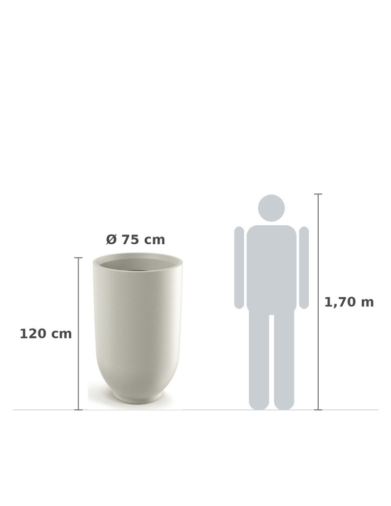 Pflanzkübel XXL rund Ø75 × 120 cm matt, 385 L – Sand | Töpferkönig