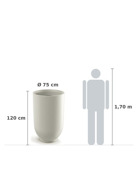 Pflanzkübel XXL rund Ø75 × 120 cm matt, 385 L – Sand | Töpferkönig