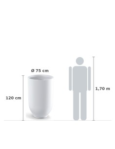 Pflanzkübel rund Ø75 × 120 cm matt, 385 L – Weiß | Töpferkönig 2