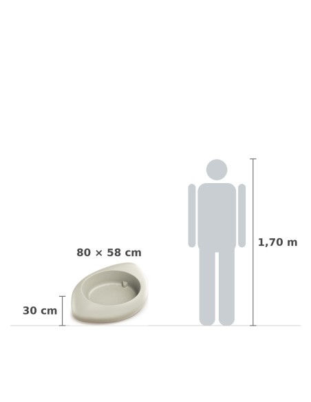 Pflanzschale oval 80 × 58 × 30 cm matt, 30 L – Sand | Töpferkönig
