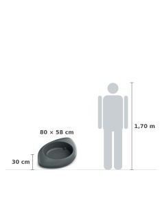 Pflanzschale oval 80 × 58 × 30 cm matt, 30 L – Graphit | Töpferkönig 2