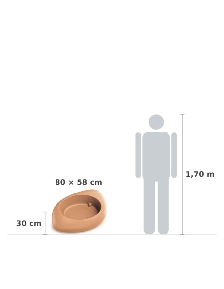 Pflanzschale oval 80 × 58 × 30 cm matt, 30 L – Terrakotta | Töpferkönig
