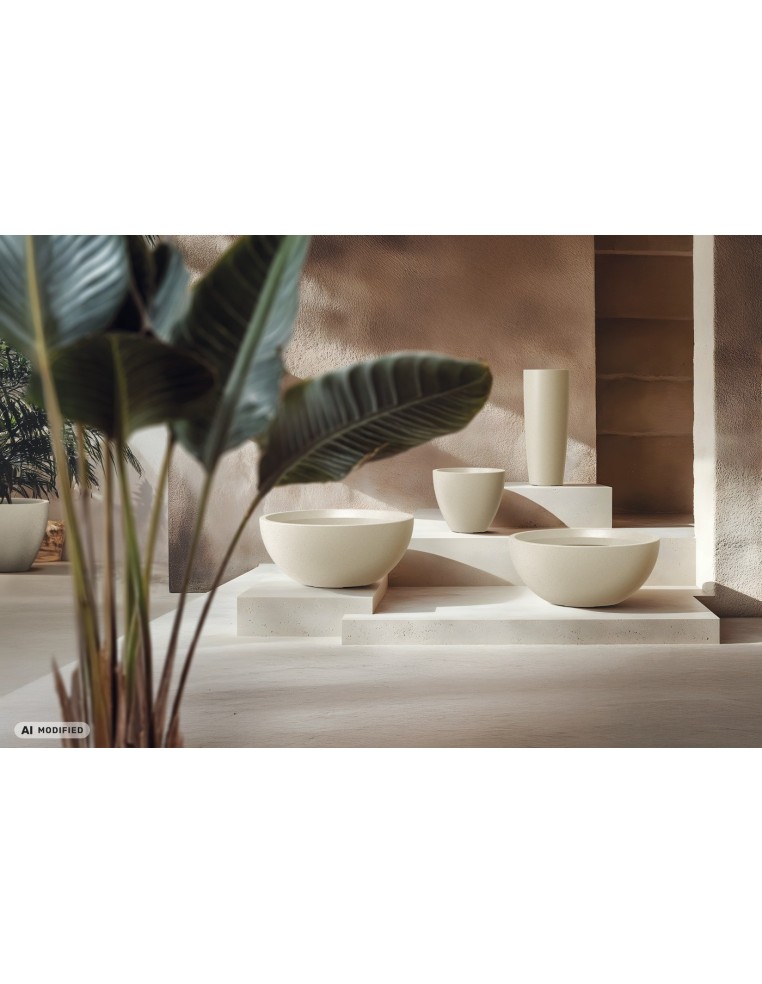 Blumentopf rund Ø58 × 50 cm matt, 86 L – Graphit | Töpferkönig