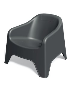 Loungesessel 4er-Set, niedrig, stapelbar – Anthrazit | Töpferkönig