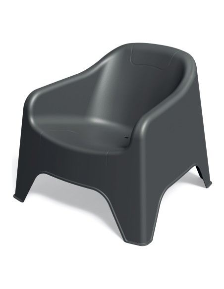 Loungesessel 4er-Set, niedrig, stapelbar – Anthrazit | Töpferkönig