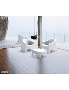 Loungesessel 4er-Set, niedrig, stapelbar – Weiß | Töpferkönig 2