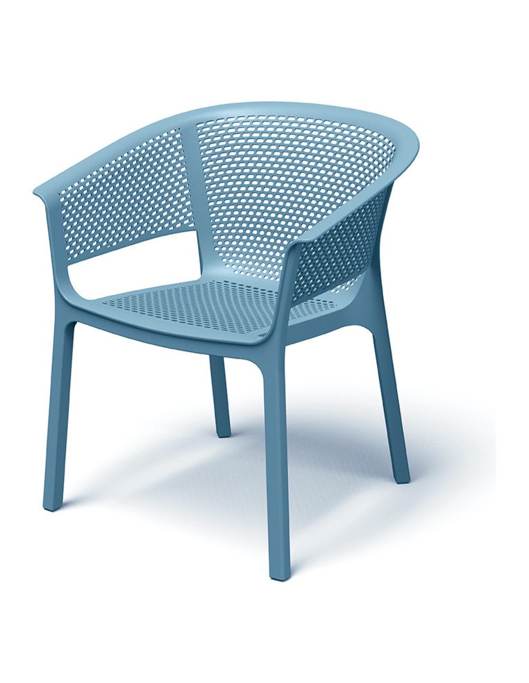Gartensessel 4er-Set mit Lochmuster, stapelbar – Jeansblau | Töpferkönig