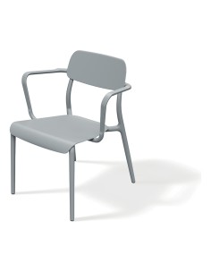 Gartensessel 4er-Set in Bugholz-Optik, stapelbar – Grau | Töpferkönig