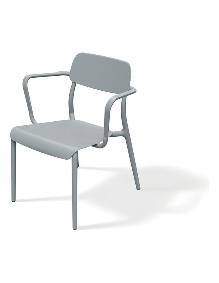 Gartensessel 4er-Set in Bugholz-Optik, stapelbar – Grau | Töpferkönig