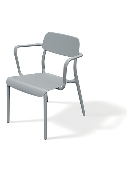 Gartensessel 4er-Set in Bugholz-Optik, stapelbar – Grau | Töpferkönig