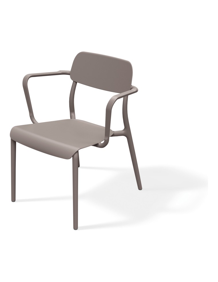 Gartensessel 4er-Set in Bugholz-Optik, stapelbar – Taupe | Töpferkönig