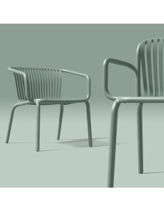 Barhocker mit Lehne mit Lamellen, stapelbar – Sandbeige | Töpferkönig 2
