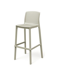 Barhocker mit Lehne mit Lochmuster, stapelbar – Sandbeige | Töpferkönig