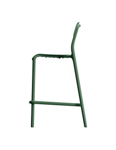 Barhocker niedrig mit Lehne in Bugholz-Optik, stapelbar – Tannengrün | Töpferkönig 2