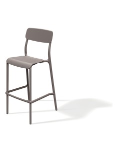 Barhocker hoch mit Lehne in Bugholz-Optik, stapelbar – Taupe | Töpferkönig
