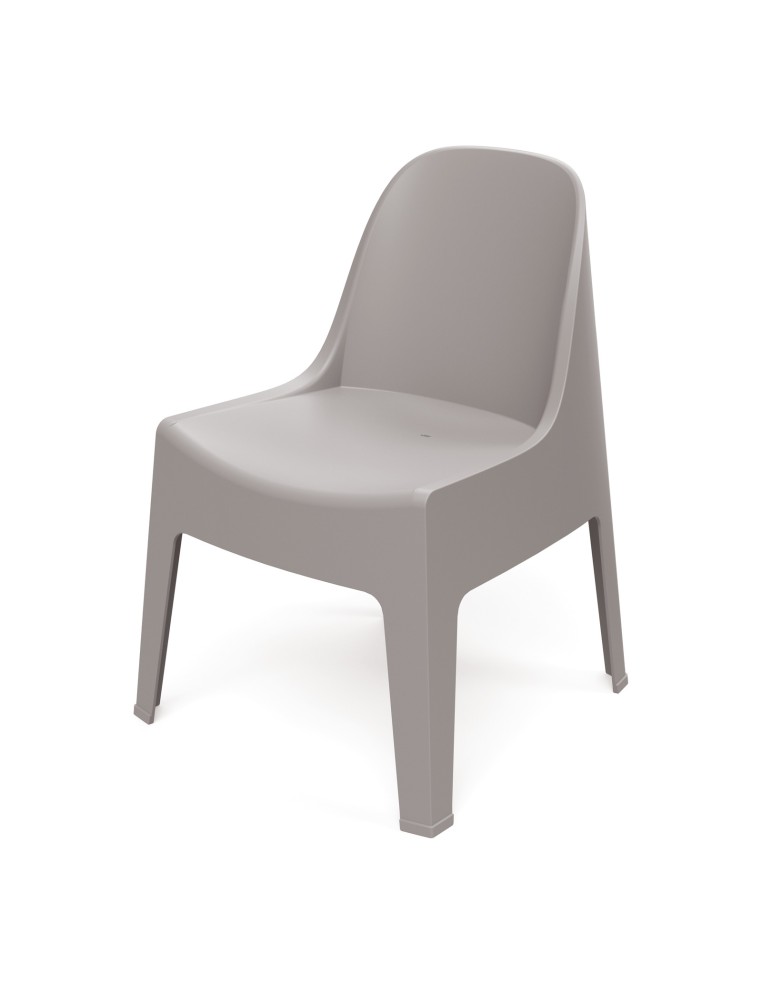 Gartenstuhl 4er-Set, Monoblock, seidenmatt, stapelbar – Taupe | Töpferkönig