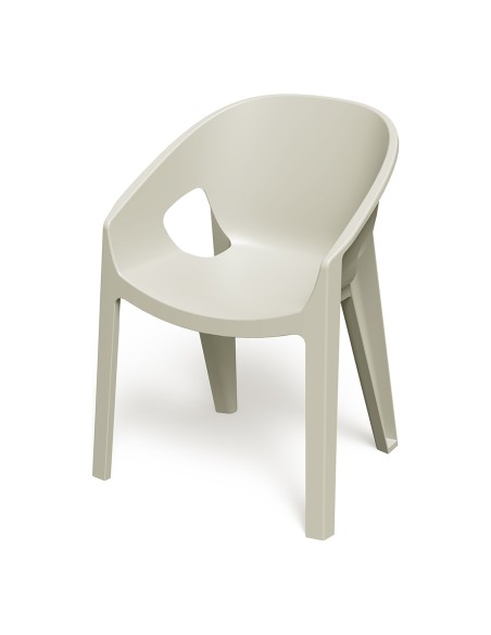 Gartenstuhl mit Armlehnen 4er-Set, klassisch, stapelbar – Sandbeige | Töpferkönig