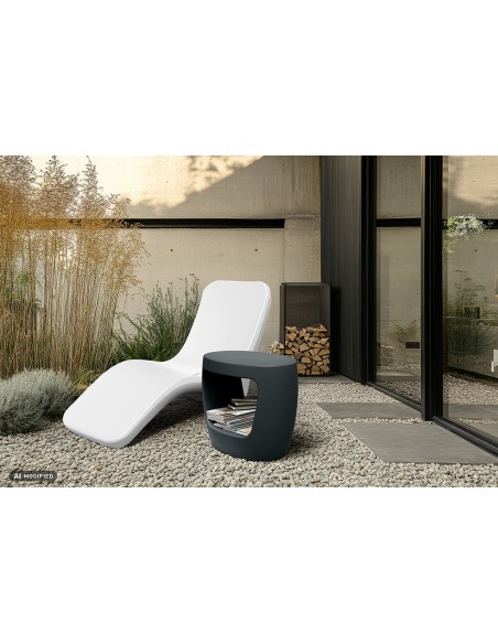 Sonnenliege, Rotationsguss, ergonomisch – Schwarz | Töpferkönig