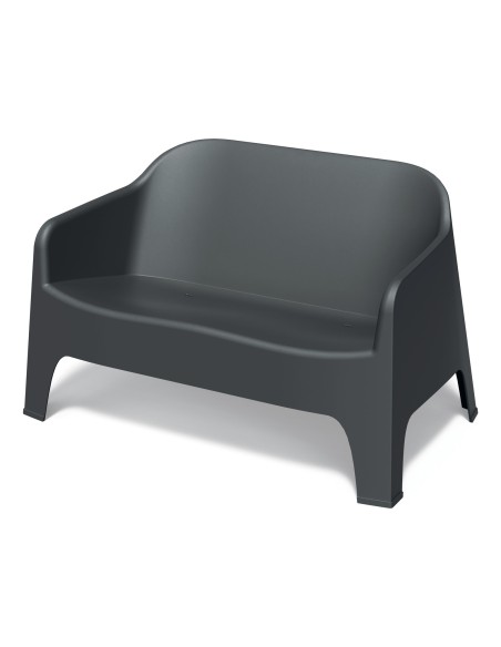Gartensofa 2-Sitzer, Monoblock, seidenmatt, stapelbar – Anthrazit | Töpferkönig