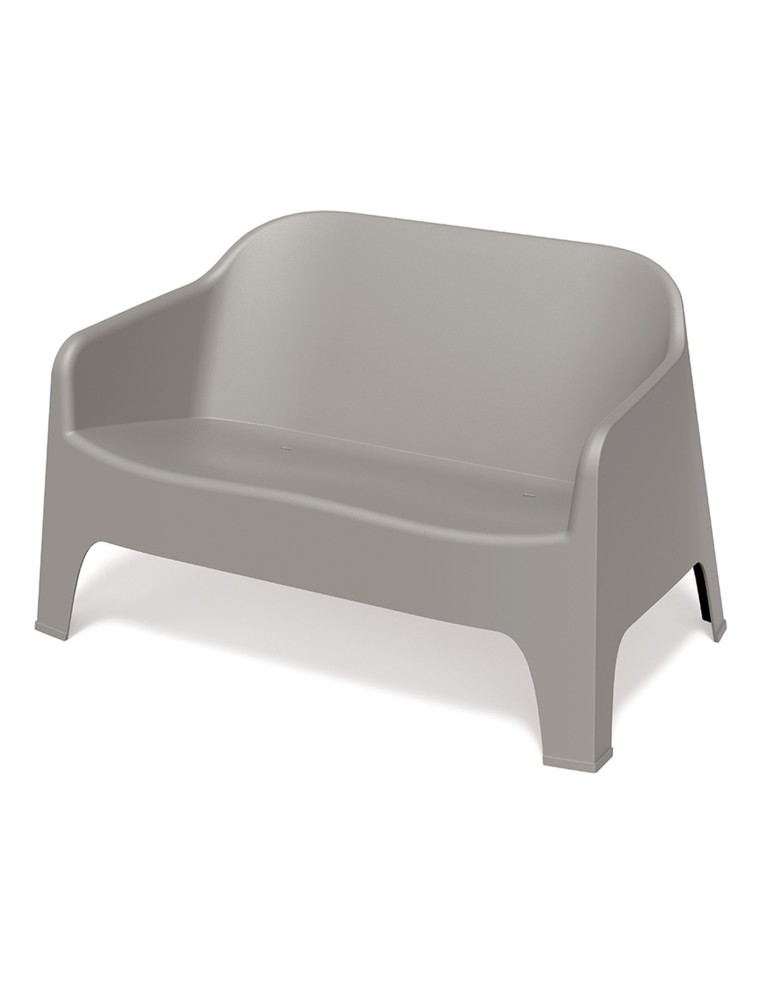 Gartensofa 2-Sitzer, Monoblock, seidenmatt, stapelbar – Taupe | Töpferkönig