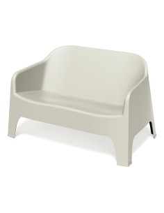 Gartensofa 2-Sitzer, Monoblock, seidenmatt, stapelbar – Sandbeige | Töpferkönig