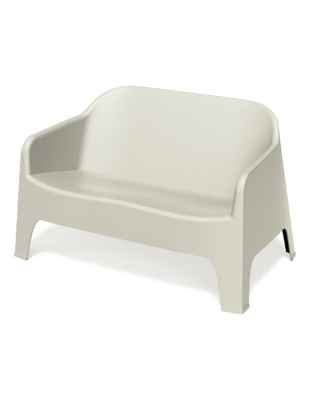 Gartensofa 2-Sitzer, Monoblock, seidenmatt, stapelbar – Sandbeige | Töpferkönig