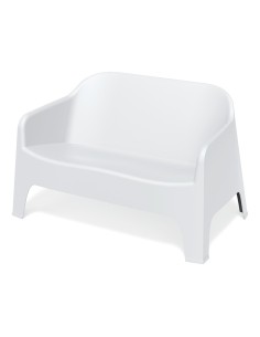 Gartensofa 2-Sitzer, Monoblock, seidenmatt, stapelbar – Weiß | Töpferkönig