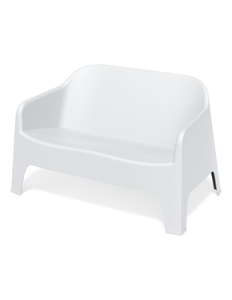 Gartensofa 2-Sitzer, Monoblock, seidenmatt, stapelbar – Weiß | Töpferkönig