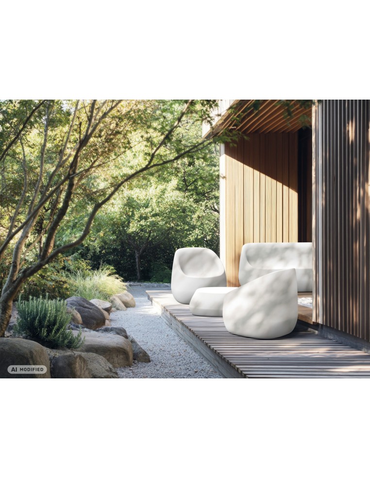 Loungehocker, Rotationsguss, abgerundet – Weiß | Töpferkönig