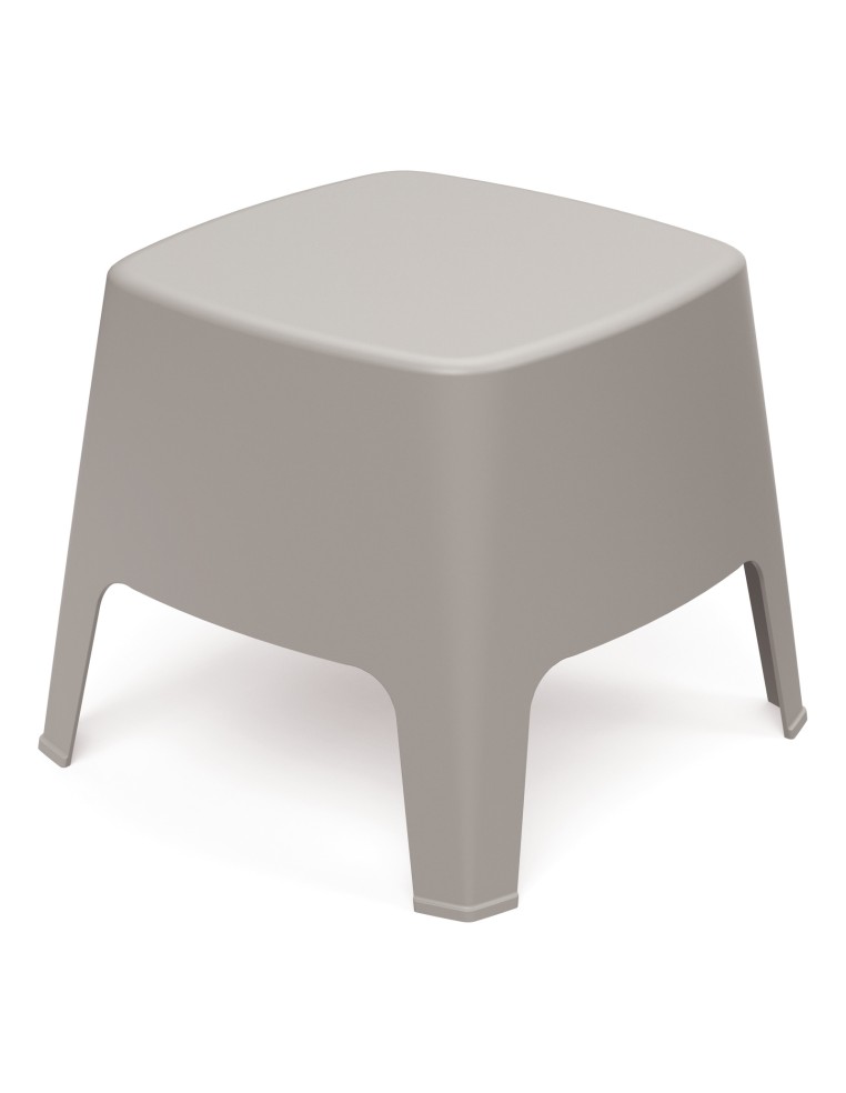 Beistelltisch / Hocker, Monoblock, seidenmatt, stapelbar – Taupe | Töpferkönig