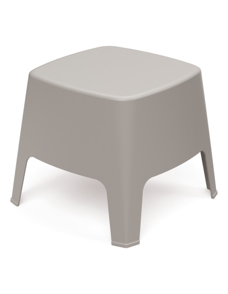 Beistelltisch / Hocker, Monoblock, seidenmatt, stapelbar – Taupe | Töpferkönig