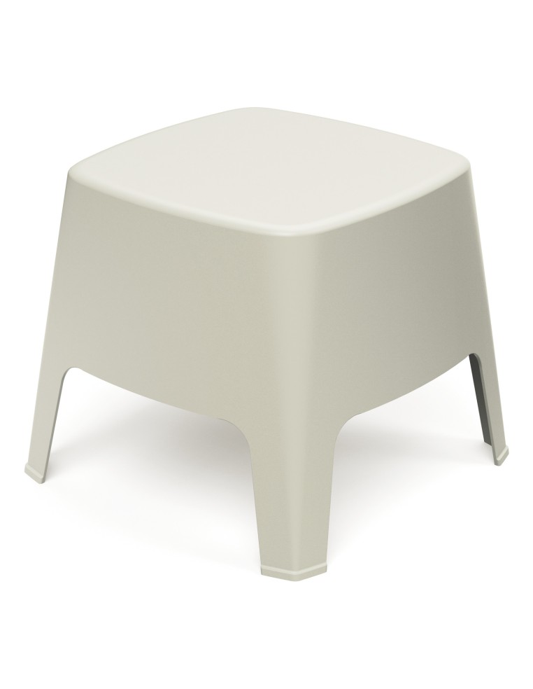 Beistelltisch / Hocker, Monoblock, seidenmatt, stapelbar – Sandbeige | Töpferkönig