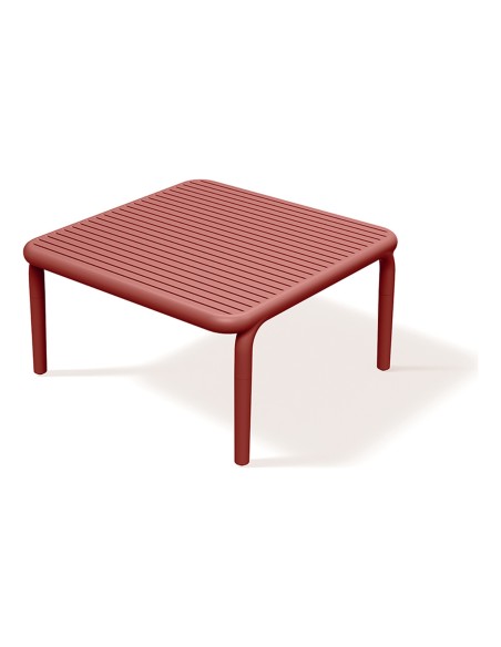 Couchtisch quadratisch mit Lamellen – Rot | Töpferkönig
