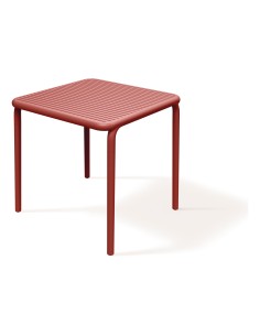 Gartentisch quadratisch mit Lamellen – Rot | Töpferkönig