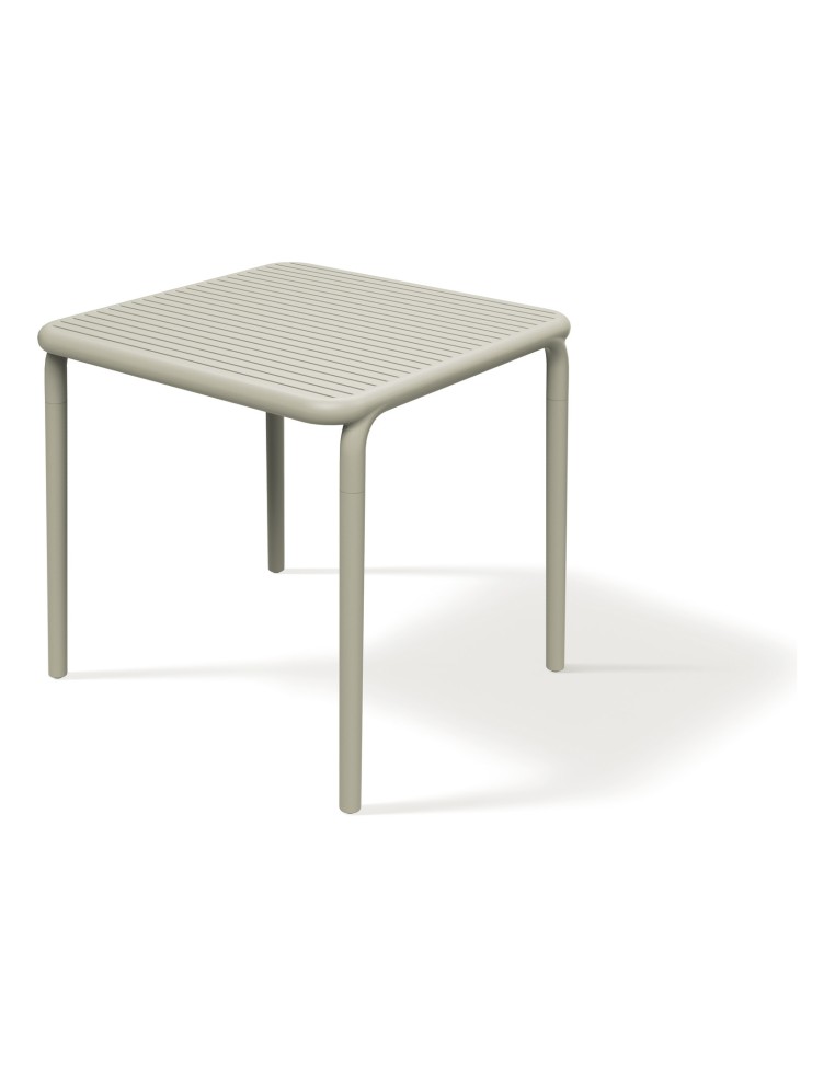 Gartentisch quadratisch mit Lamellen – Sandbeige | Töpferkönig