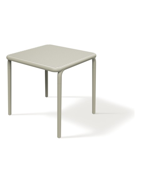 Gartentisch quadratisch mit Lamellen – Sandbeige | Töpferkönig