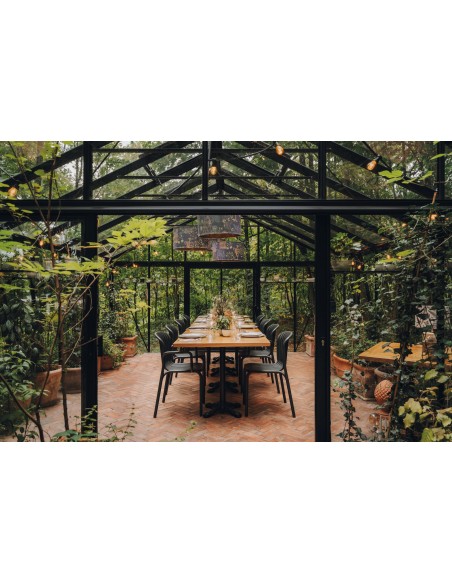 Gartentisch quadratisch mit Lamellen – Grau | Töpferkönig