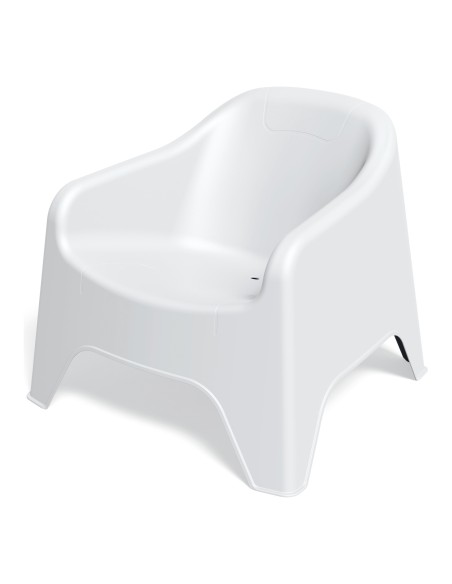 Loungesessel 4er-Set, niedrig, stapelbar – Weiß | Töpferkönig