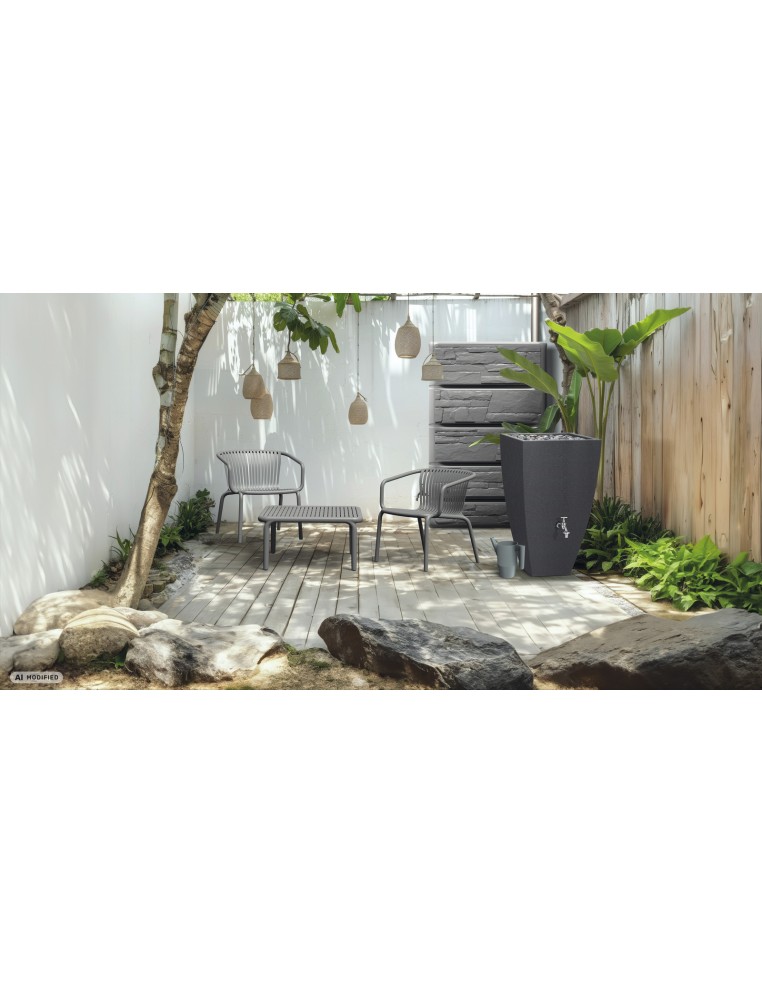 Gartensessel 4er-Set mit Lamellen, stapelbar – Rot | Töpferkönig