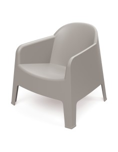 Gartensessel 4er-Set, Monoblock, seidenmatt, stapelbar – Taupe | Töpferkönig