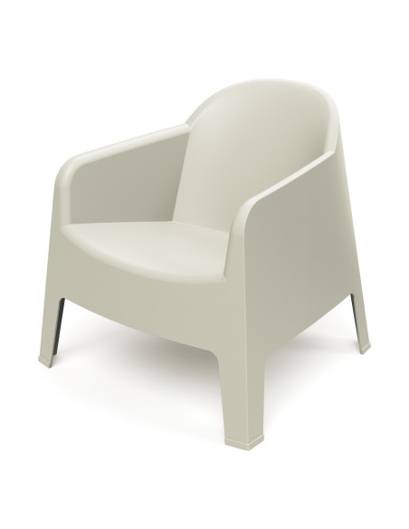 Gartensessel 4er-Set, Monoblock, seidenmatt, stapelbar – Sandbeige | Töpferkönig